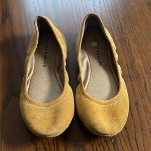 Lucky Brand Mustard Yellow/Gold Suede Ballet Flats. Women Size 6.5